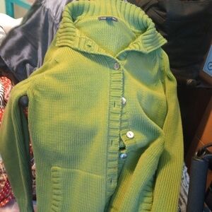 Lands' End Lime Green Women's Cardigan